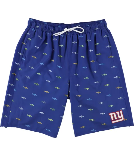 NFL Mens New York Giants Printed Swim Bottom Trunks, Blue, Large