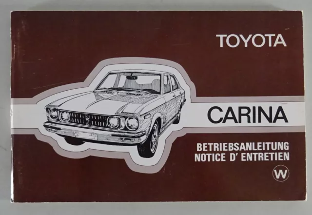 Betriebsanleitung / Manuel du Proprietaire Toyota Carina A14  from 1976