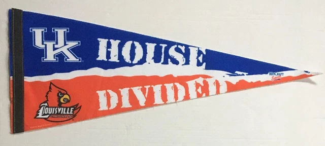 House Divided NCAA Kentucky Wildcats / Louisville Cardinals Premium Felt Pennant