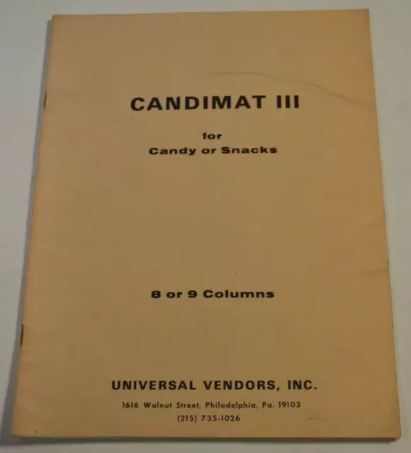 Candimat III 8 or 9 Columns Vending Machine Service Manual - 052423JENON-28