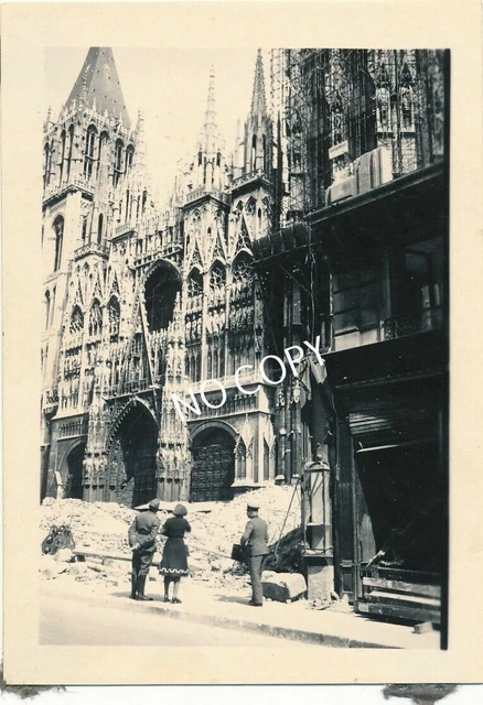 Foto WK2 Kathedrale von Rouen Kirche Wiederaufbau Frankreich C1.61
