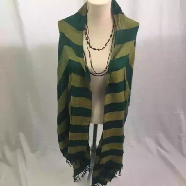 XIIX Team Rugby Stripe Pashmina Green/Gold 21"x72"