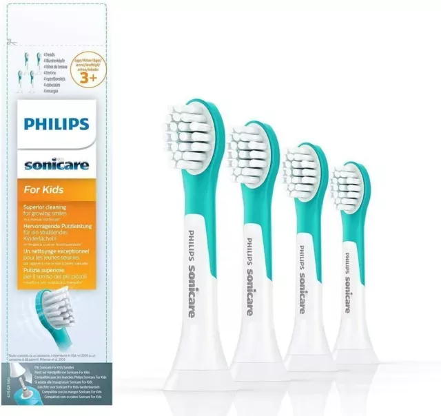 Philips Sonicare 3+ HX6034 Electric Toothbrush heads for Kids 3+YEARS Blue 4PACK