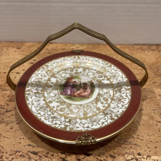 Vintage 1930s O.P Co Syracuse China Trinket Dish/ Handled Porcelain Dish