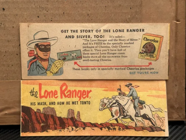Very Scarce The Lone Ranger, His Mask and how he Met Tonto Mini Comic Cheerios