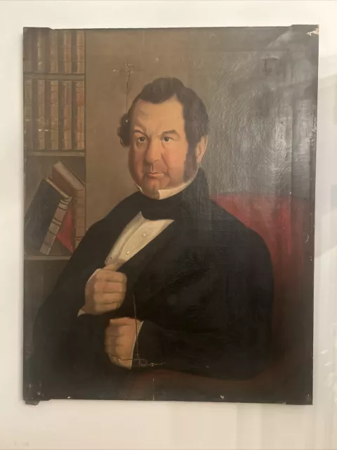 EARLY 19th CENTURY HALF PORTRAIT OF A GENTLEMAN OIL ON CANVAS