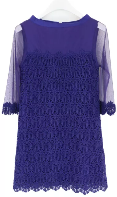 TWIN-SET SIMONA BARBIERI Dress Women's MEDIUM Lace Tulle Purple Flower