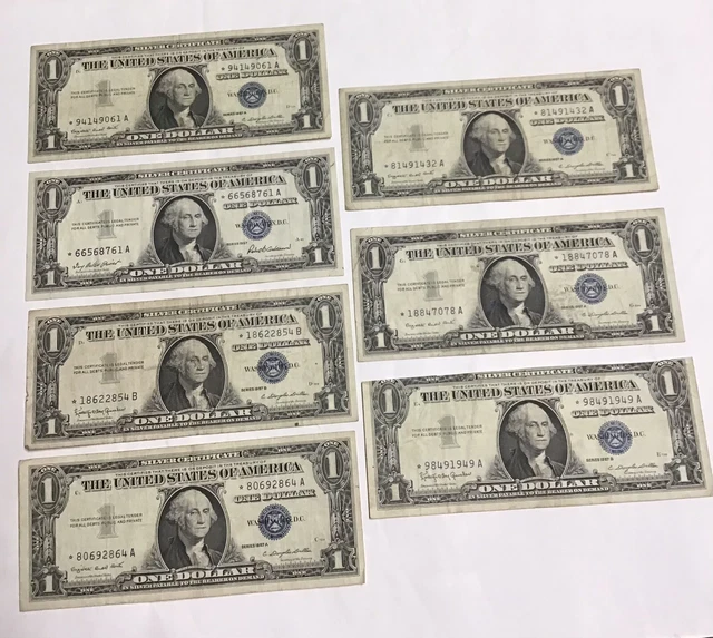 1957 Silver Cert. Star Note Blue Seal   Set # 4