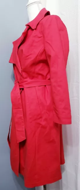 Trina Turk Red Trench Coat Jacket Women's size 6 3