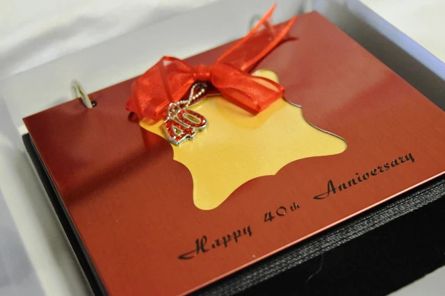 NEW 40th Anniversary Photo Album Personalised Cartouche 60 Photos FREE Post NEW 40th Anniversary Photo Album Personalised Cartouche 60 Photos FREE Post