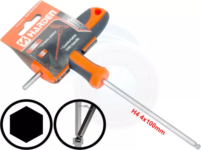 4mm T-Handle Hexagon Torque 6Point Hex Key CRV TPR Screwdriver Wrench