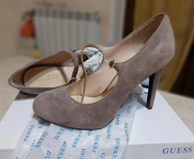 GUESS SCARPE DONNA Decollet con cinturino taglia 38 color tortora