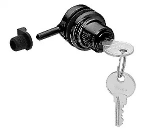 CRL 0910BC Black Chrome Random Keyed Through Glass Plunger Lock
