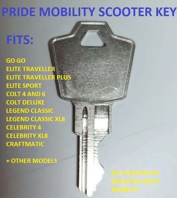 PRIDE KEY REPLACEMENT Mobility Scooter Ignition on off Key £9.49