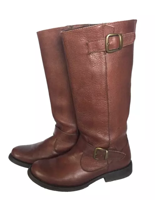 Steve Madden Frencchh Tall Riding Boots Womens Size 8M Brown Leather Pull on