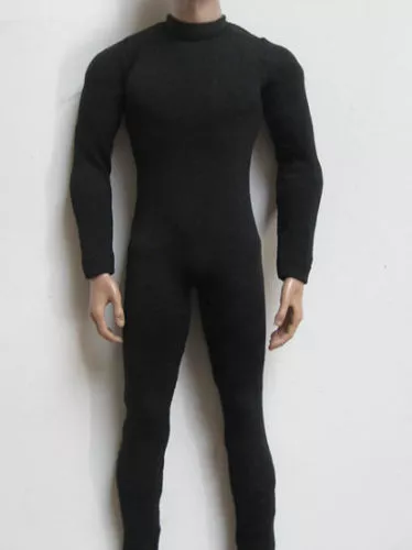 1/6 Scale Black Elastic Bodysuit Model for 12" HT Male Body Action Figure Doll