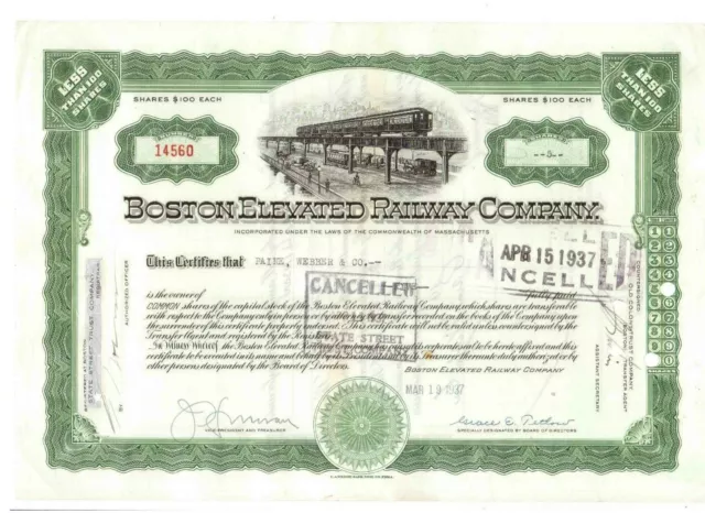 Boston Elevated Railway Company  1937