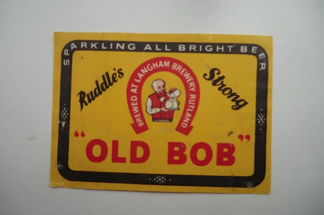 Ruddle's Langham Rutland Old Bob Strong Bright Beer Brewery Beer Bottle Label
