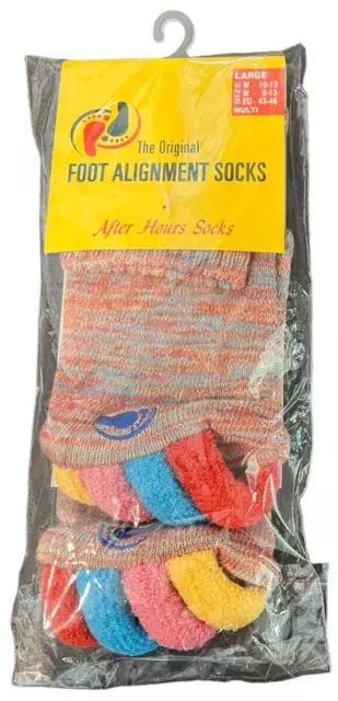 Happy Feet The Original Foot Alignment Socks New Multi Color Large Pair Sealed