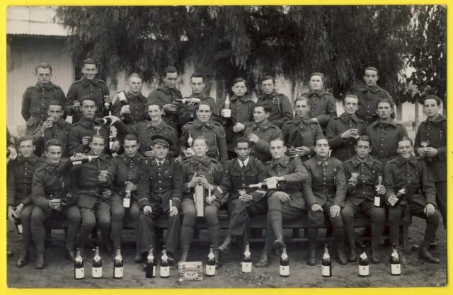 cpa Carte Photo Militaire SOLDATS du 37e Régiment d'Infanterie Fête PÈRE 100