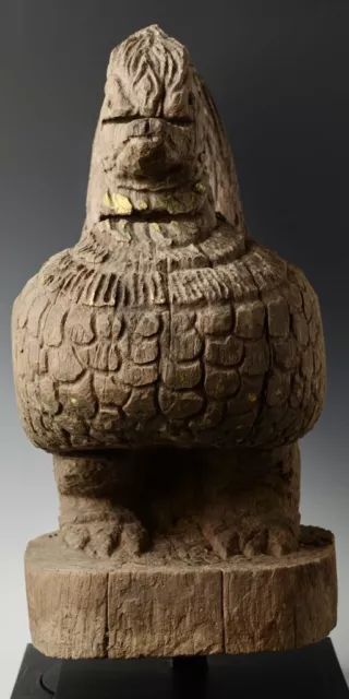 19th Century, Mandalay, Antique Burmese Wooden Standing Peacock 12