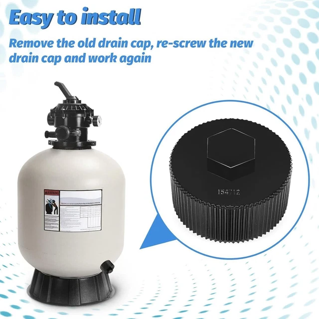 154712 Pool Drain Cap Replacement For Pentair Sand Dollar Top Mount Pool, Pentair Meteor, Pentair Filter Parts, Cristal-Flo Ii Pool And Spa Sand Filter Drain Cap Models Sd 35, Sd 40,etc