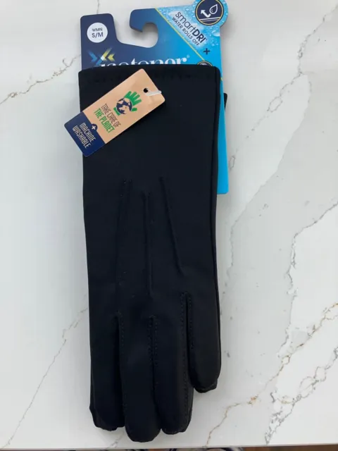 Women’s Isotoner Chevron Design black Smart Dri/Smart touch Gloves NWT size S/M