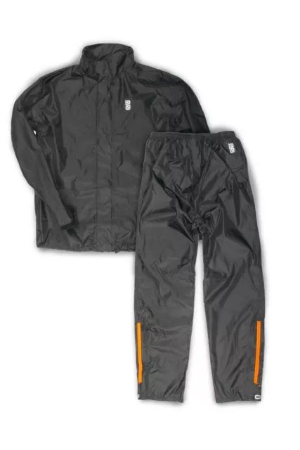 Complet Combinaison Anti-pluie Imperméable System Set Noir Moto OJ M