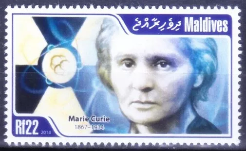 Maldives 2014 MNH, Marie Curie Nobel Prize in Chemistry & Physics (b)