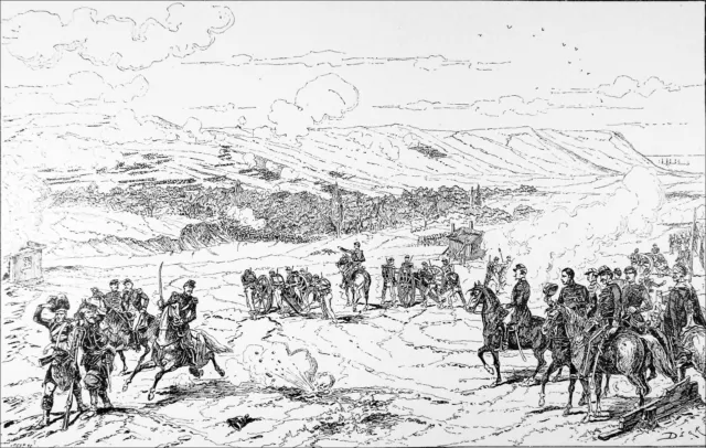 CRIMEE WAR - BATTLE OF THE SOUL: ATTACK FROM RUSSIAN HEIGHTS - 19th Engraving
