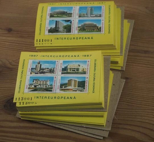 1987 Rumänien; 200 Blockserien INTEREUROPA, postfrisch/MNH, Bl 231/32, ME 1000,-