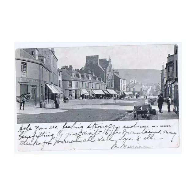 LARGS Ayrshire, Main Street, Early Postcard Postmark 1903