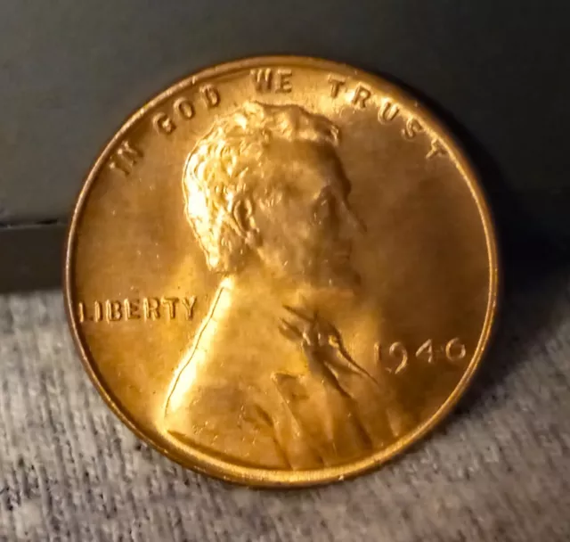 1940 Lincoln Wheat Cent Red BU from Original Roll - Free Shipping