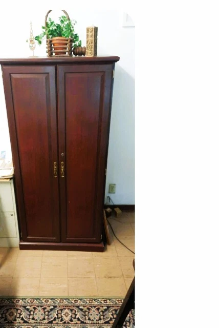Armoire Cherry wood Desk TV Computer Cabinet,  Brown local pickup only Miami
