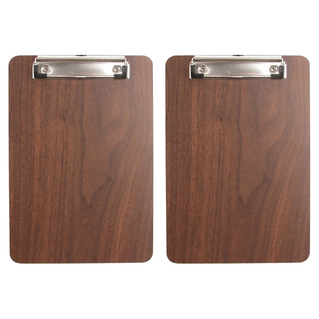 2 PCS Wooden Menu Clip Holder Home Letter Size Clipboard Paper Student Office