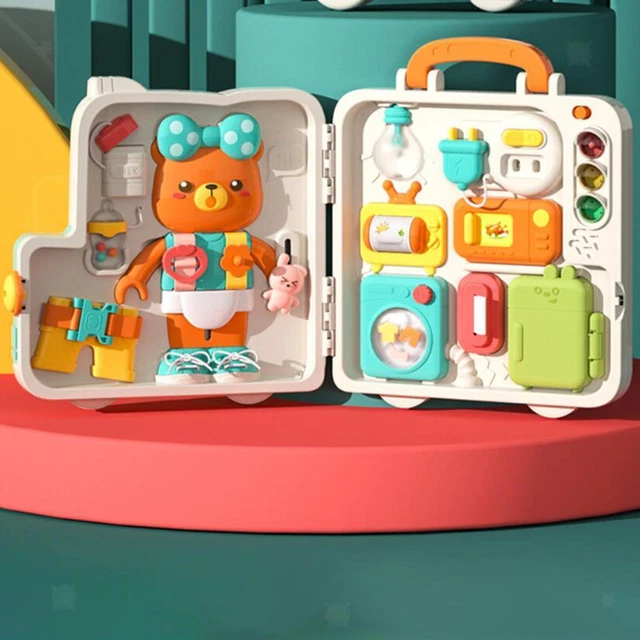 predolo Pièces de Planche occupées pour bébé, Fermeture éclair, motricité Fine, activités d'apprentissage préscolaire, Jouet de Voyage, Apprentissage cognitif, Bleu