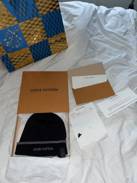 MEN'S GENUINE LOUIS Vuitton'My Monogram Eclipse' Beanie Box and