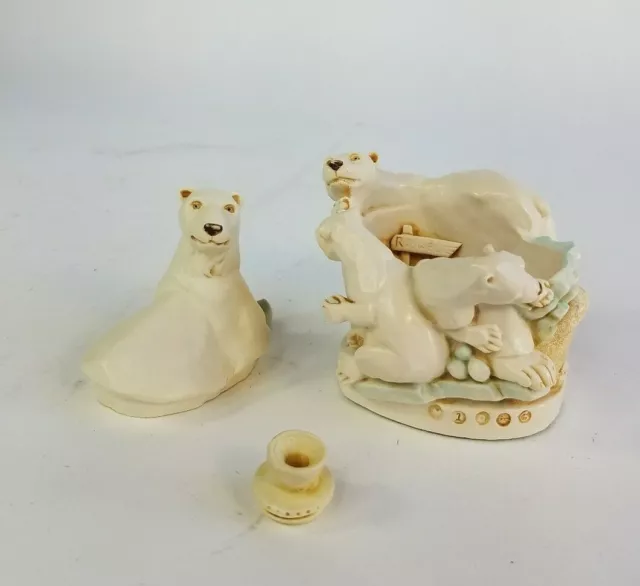 Harmony Kingdom Play Ball Polar Bears Figurine Made in England With Box