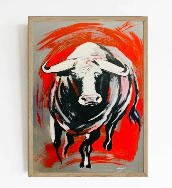 Cuadro Toro Arte taurino Animales Cuadro original Acrílico
