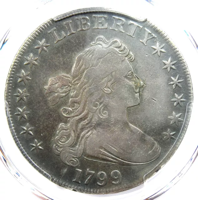 1799 Draped Bust Silver Dollar $1 Coin - Certified PCGS VF Detail - Rare Coin