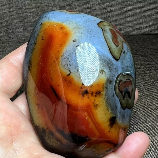 1 pc Natural wrapped silk agate hand pie polished crystal quartz ornaments  276g