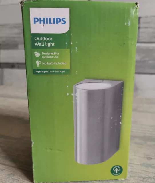 Philips Nightingale 1710247PN Outdoor Wall Up/Down Light Stainless No Bulbs NEW