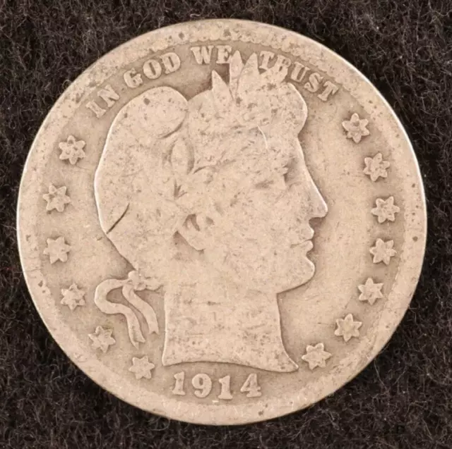 1914 Barber Quarter Dollar (#FE01-016) - Avg Circ Condition - Nice Appearance!