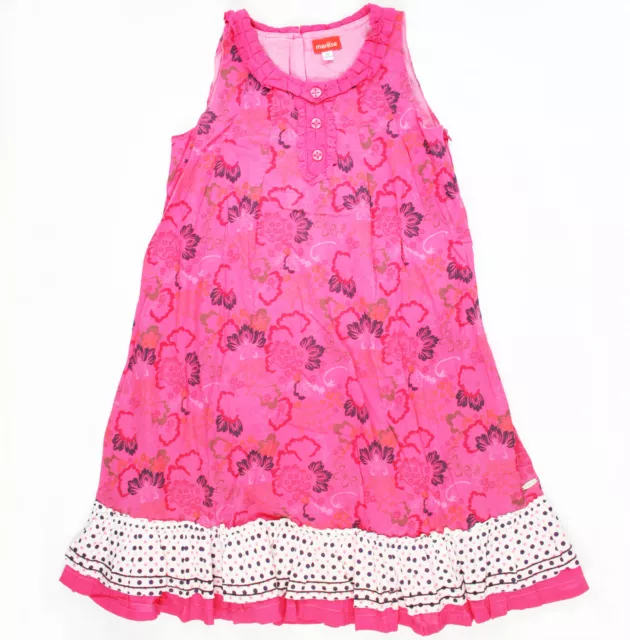 Robe Fille MARÈSE En Coton Doublé Avec Volant - Taille 10 Ans (140), Motif Floral, Très Bon état