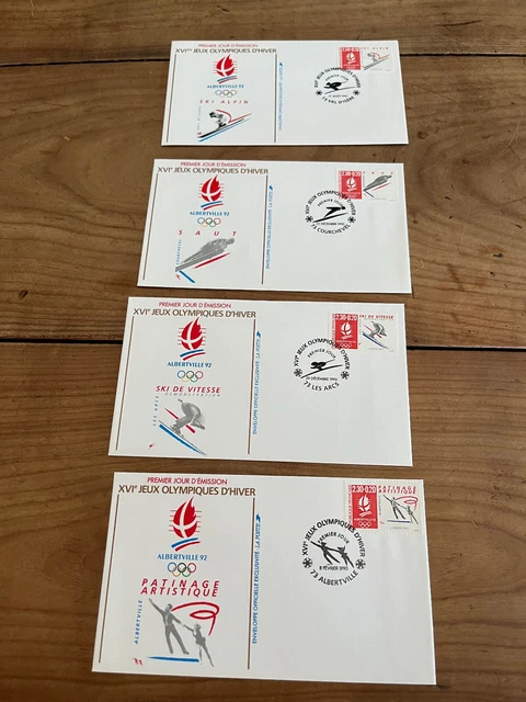 ENVELOPPE JEUX OLYMPIQUES ALBERTVILLE 1992 - Saint-Moritz 1928 - 1948