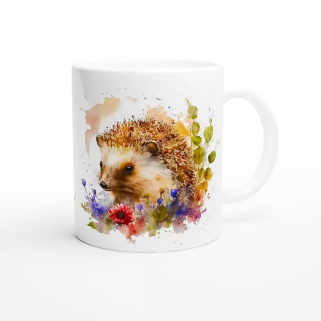 Keramik Kaffeetasse Igel Aquarell Blumen 325ml Kaffeebecher