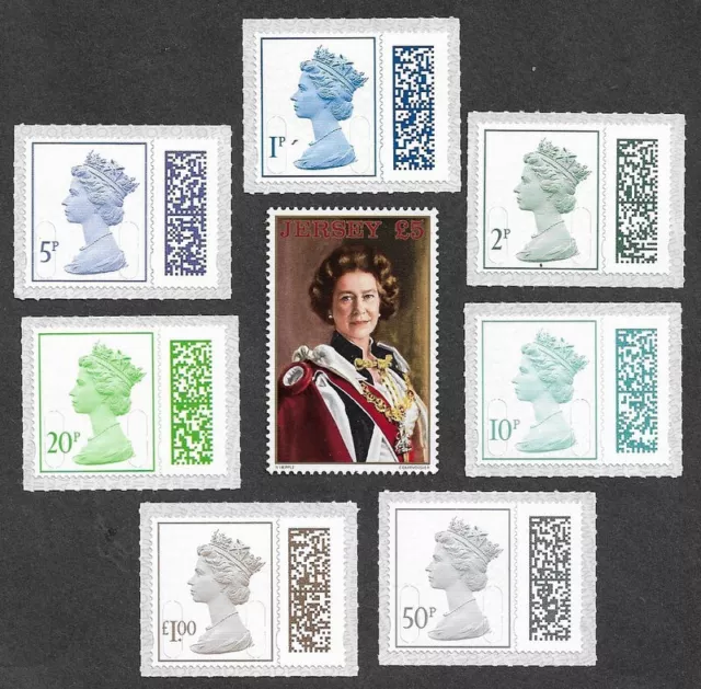 Set Regina Elizabeth Ii £1 (Mnh) + Maglia £5 Pittura Royalty