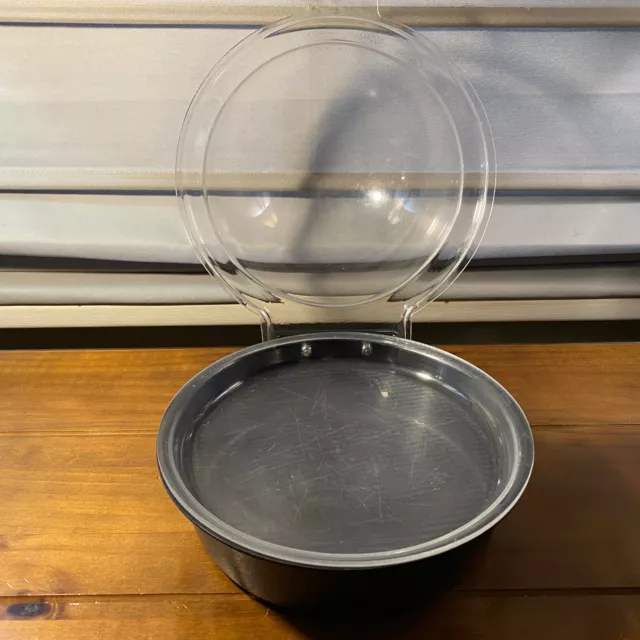 Used 3 Piece Hubert Sampling Tray & Dome Black Acrylic Base 12" Dia. 3