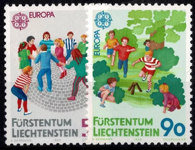 1989 Liechtenstein Europa Cept Giochi Infantili 2 V. Mnh Mf104031