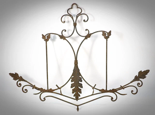 Antique Primitive Folk Art Wrought Iron Coat Rack Hat Rack Garden Hanger